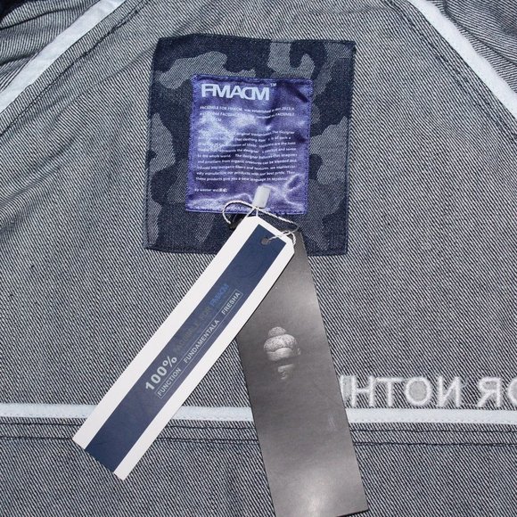 Streetwear Denim Blue Jean Large Hip Hop Embroidered Buddha Jacket Urban FMACM - Picture 5 of 11